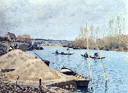 Alfred Sisley Seine bei Port Marly, Mit dem Sandhaufen oil